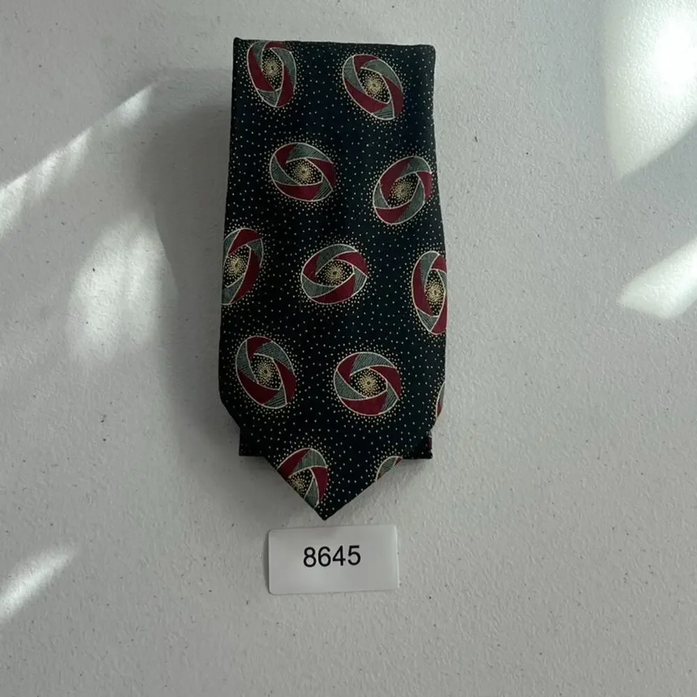 Giorgio Armani Men's Tie Cravatte Multicolor Geometric Swirl Pointed